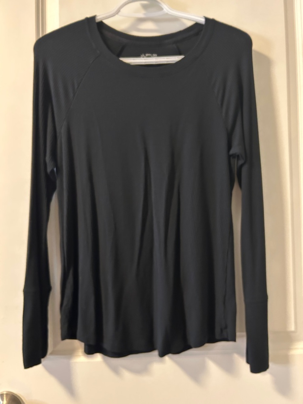 16. aerie Black Long-Sleeve Ribbed Crew Tee